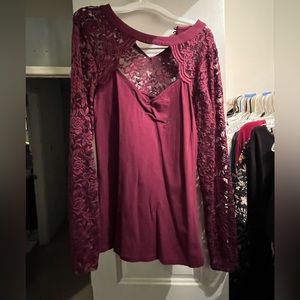 Foxy fabric long sleeve top